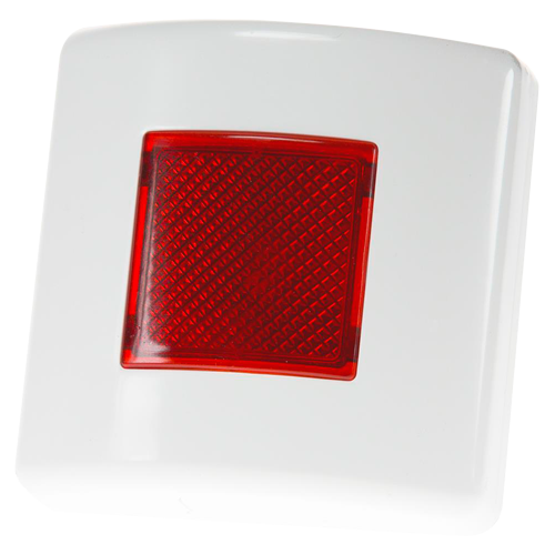 (ADV-20-SGFI200) Eclairage LED rouge Advanced - Communication sans fil bidirectionnelle - jusqu'à 200m communication - Indicateur lumineux et visuel - Carcasse fabriquée en ABS blanc - Dimensions 80x80x27 mm