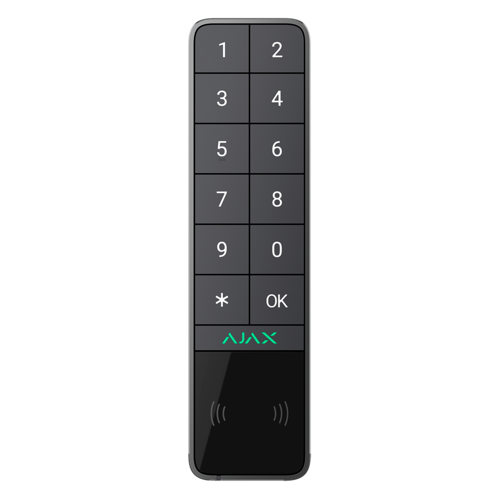 [AJ-KEYPADOUTDOOR-GRA] (AJ-KEYPADOUTDOOR-GRA) Clavier extérieur IP66/IK08 avec lecteur RFID - Armement/désarmement complet ou groupé - Authentification: codes, lecteur RFID ou Bluetooth - Indication sonore et par LED - Contrôle des scénarios d'automatisation - Certifié Grade 2