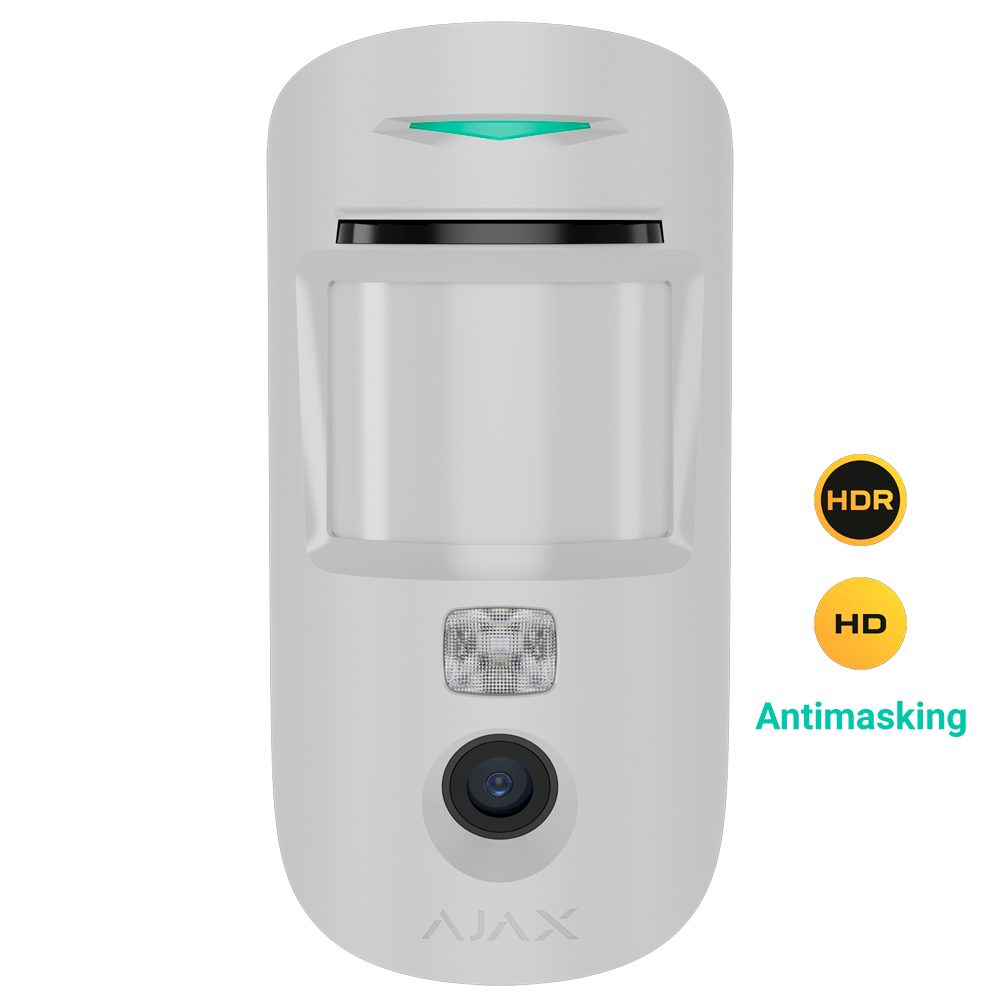 [AJ-MOTIONCAM-AM-PHOD-S-W] (AJ-MOTIONCAM-AM-PHOD-S-W) Détecteur avec photos sur demande - Degré 2 - Ajax Superior / Support avec vis de fixation - Résolution HD / Technologie HDR - Sans fil 868 MHz Jeweller - Antimasking - Rang de détection 12 m