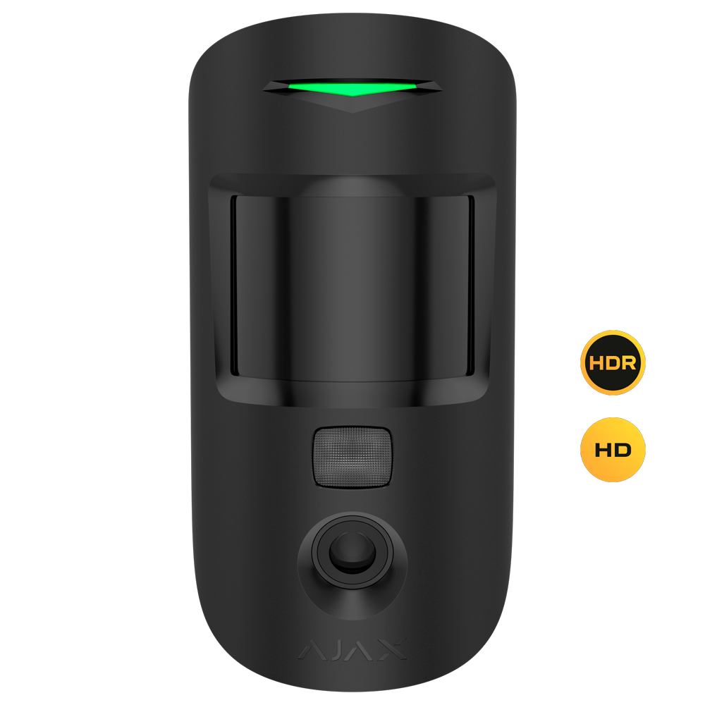 [AJ-MOTIONCAM-HD-PHOD-S-B] (AJ-MOTIONCAM-HD-PHOD-S-B) Détecteur avec photos sur demande - Degré 2 - Ajax Superior / Support avec vis de fixation - Résolution HD maximale  - Technologie HDR - Sans fil 868 MHz Jeweller - Rang de détection 12 m