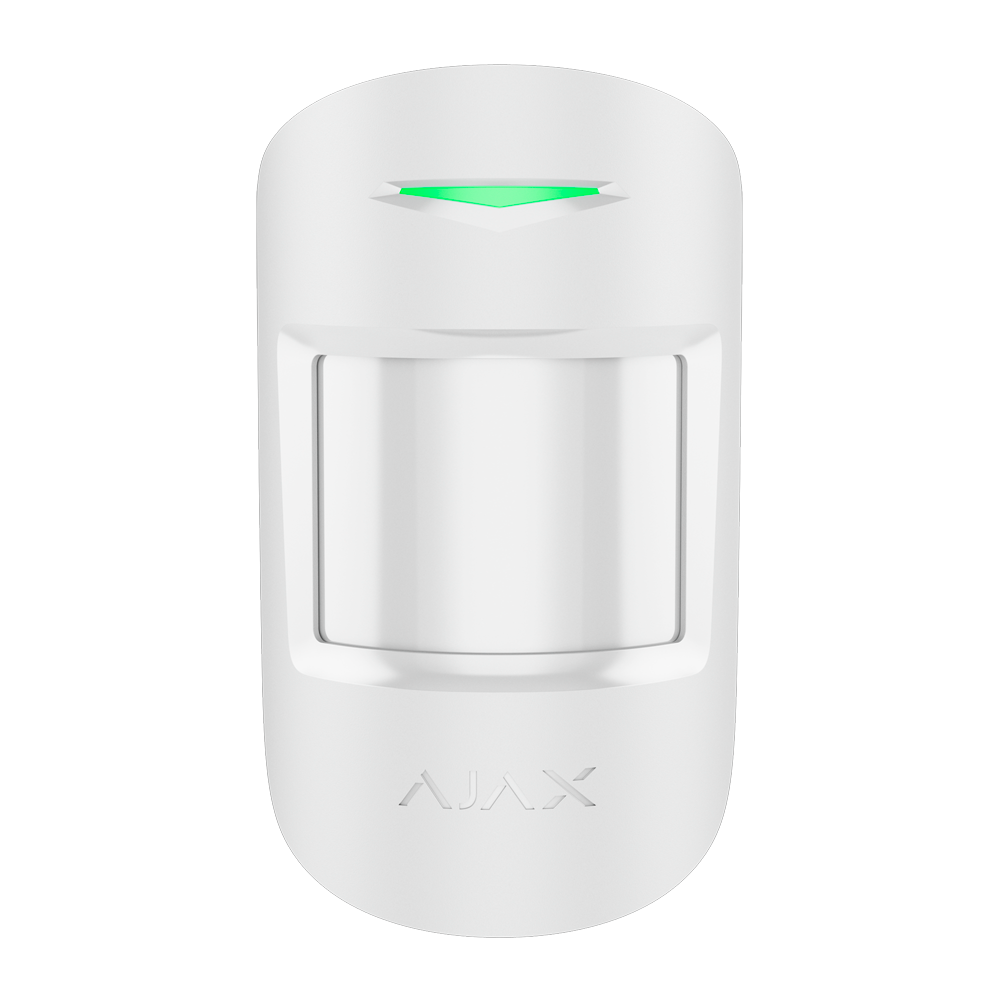 [AJ-MOTIONPROTECTPLUS-S-W] (AJ-MOTIONPROTECTPLUS-S-W) Détecteur PIR - Certifié NFA2P et grade 2 - Double technologie: PIR et micro-ondes (bande K) - Ajax Superior - Support avec vis de fixation - Sans fil 868 MHz Jeweller - Immunité contre les animaux - Rang de détection 12 m