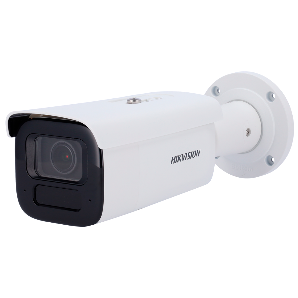 (DS-2CD3646G2T-IZS(2.7-13.5mm)(H)) Caméra Bullet IP gamme SOLUTIONS Hikvision - Résolution 4 MPx (2688x1520)  - Obj varifocal motorisé 2.7~13.5 mm - Alarmes | Audio | PoE+ | MicroSD - Portée IR 60 m | MD 2.0 | Comptage de personnes - AcuSense | Reconnaissance faciale | IP67 | IK10