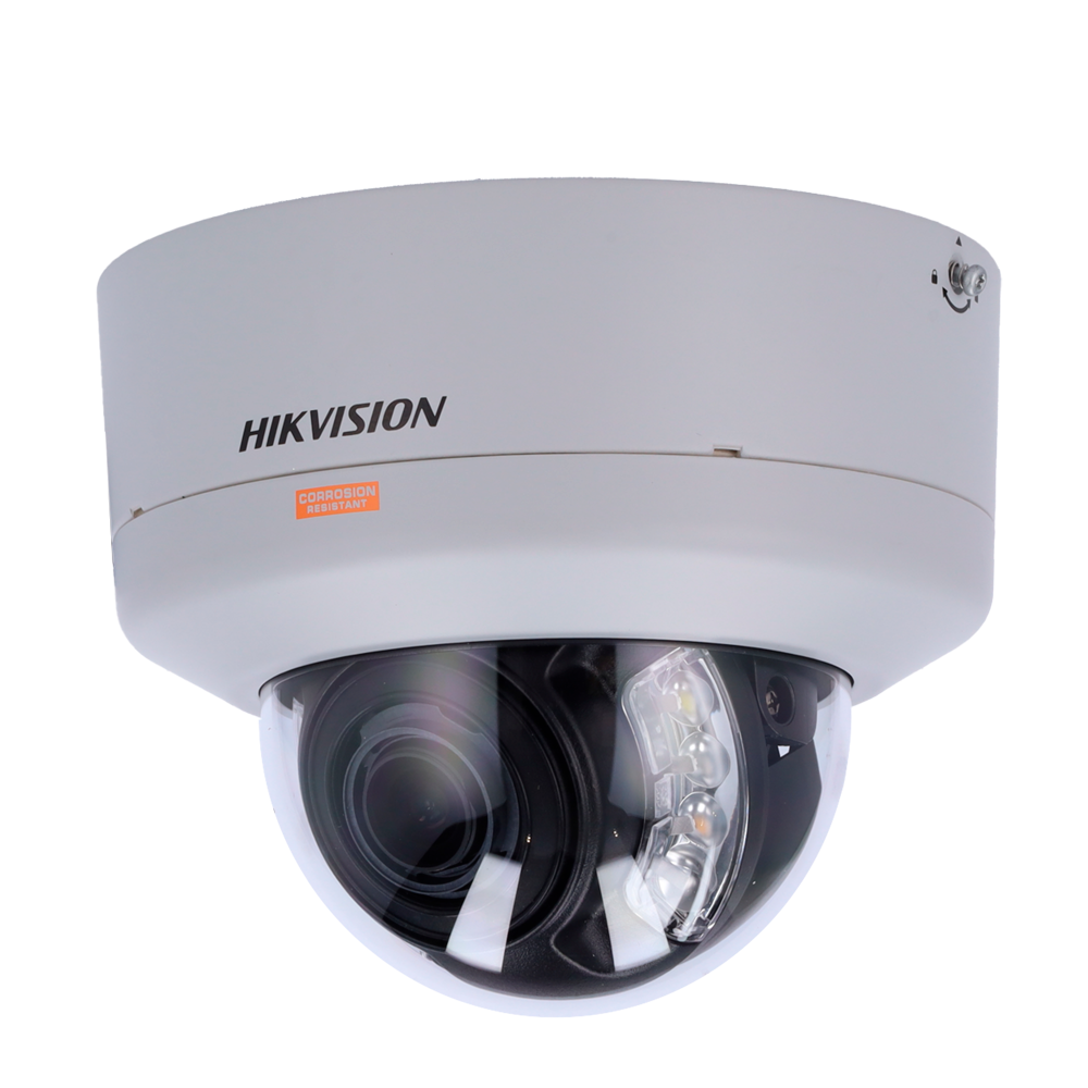 [DS-2XC3186G0H-LIS(PA)(2.8mm)] (DS-2XC3186G0H-LIS(PA)(2.8mm)) Caméra dôme IP PTR Gamme SOLUTIONS Hikvision - Résolution 8 Mpx (3840x2160) [%VAR%] - Objectif 2.8 mm | motorisé PTR - Lumière hybride 40m | ColorVu - PoE+ | Audio | Alarmes | MicroSD - MD 2.0 | AcuSense | IP68 | IK10 | NEMA 4X