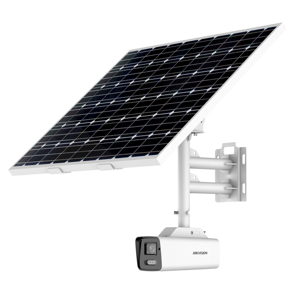 (DS-2XS6A87G1-LS/C36S80(2.8mm)) Caméra IP Solar Bullet 4G - Résolution 8 Mpx (3840x2160) [%VAR%] - Objectif 2.8 mm | ColorVu: image en couleur 24 heures - Comprend un panneau photovoltaïque pour une utilisation autonome - AcuSense: Classification des humains et des véhicules - IP67 : Avec batterie de lithium rechargeable : Alarmes