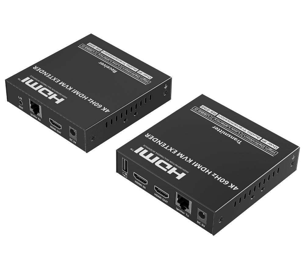 (HDMI-EXT-4K60-KVM120) Extensor KVM de señal HDMI - Alcance 120 m - Resolución 4K - Permite conexiones 1:M - HDMI Loop out