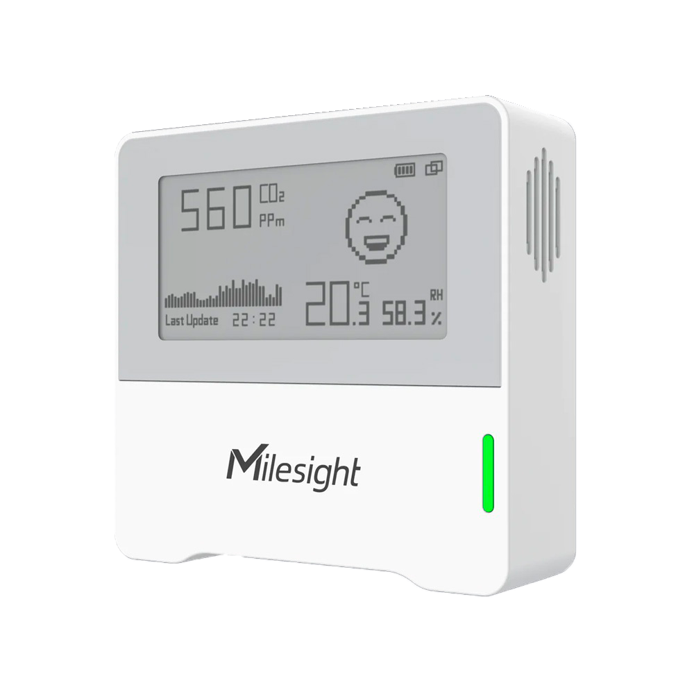 (MS-AM103-868M) Capteur de conditions environnementales LoRaWAN - Jusqu'à 15Km de portée avec vision directe - 3 capteurs dans 1 - Configuration via NFC et application - Degré de protection IP30 - Batterie de longue durée