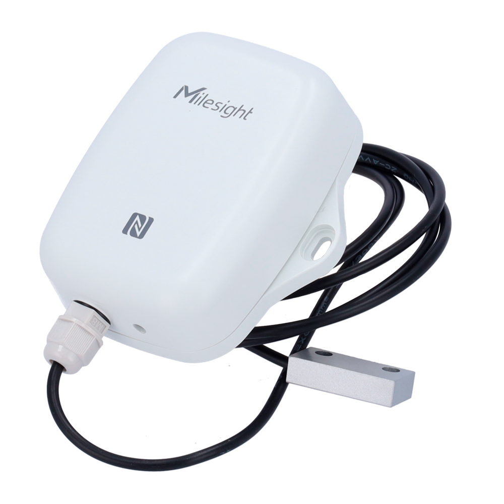 (MS-EM300-MCS-868M) Contact magnétique LoRaWAN - Jusqu'à 15Km de portée avec vision directe - Longueur 1.5m de câble - Configuration via NFC et application - Degré de protection IP67 - Batterie de longue durée