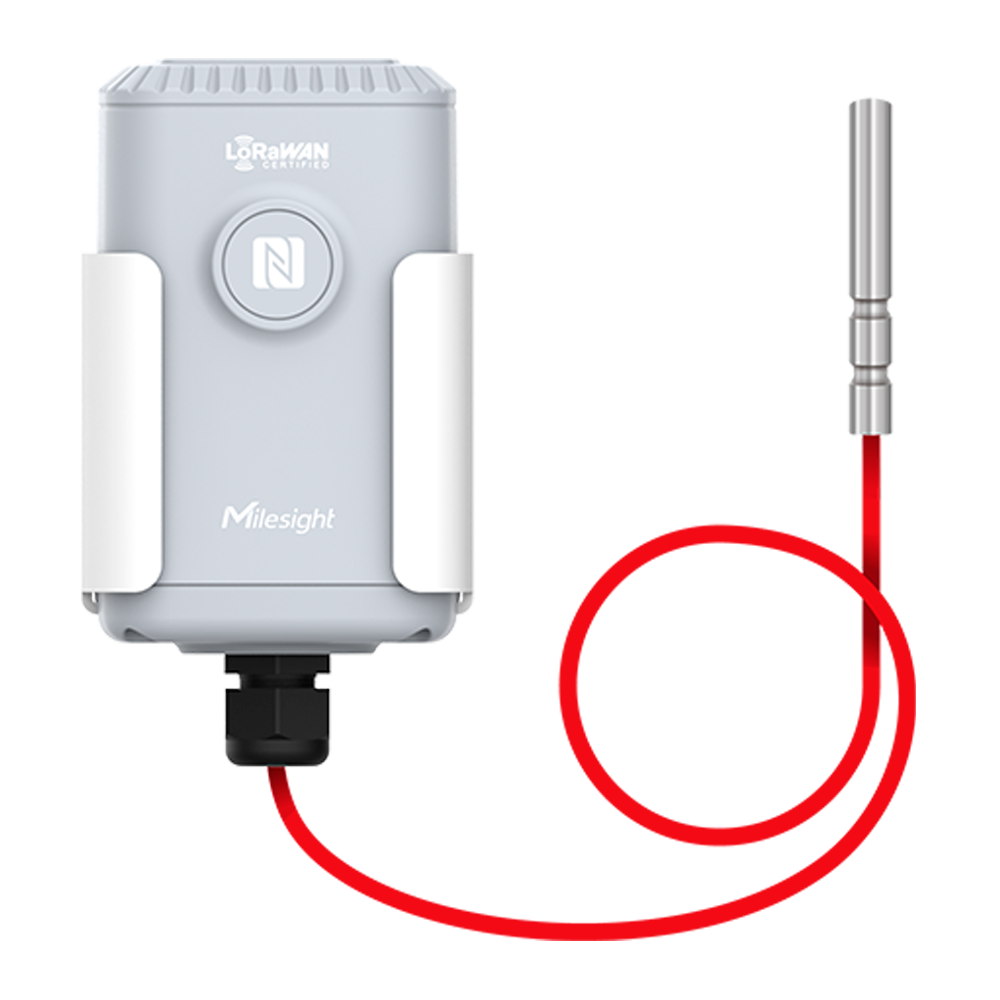 (MS-EM500-PT100-868M-T500) Capteur de température LoRaWAN -  Plage de détection de -50ºC ~ 500ºC - Jusqu'à 10Km de portée avec vision directe - Configuration via NFC et application - Degré de protection IP67 - Batterie de longue durée