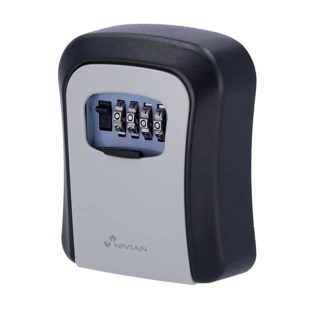 (NV-KEYS-SAFEBOX) Coffre de sécurité pour les clés - Ouverture avec code de 4 chiffres - Installation murale - Mesures: 115 (H) x 95 (L) x 40 (Pr) mm - Fabriqué en alliage de zinc et en acier - Solution pour les logements vacants et locatifs