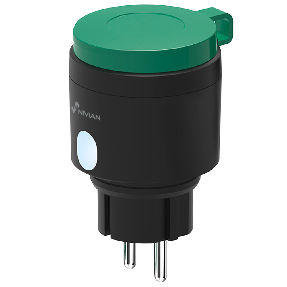 (NVS-GARDENSOCKETF-W) Prise de jardin intelligente - WiFi 2.4 GHz - Charge maximum 16A - Statistiques de consommation - Minuterie et calendrier - Compatible TUYA Smart / Google / Alexa