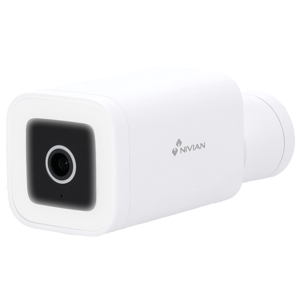 (NVS-IPC-03-L) Caméra intelligente Nivian 2.5K 4MP - Wi-Fi 2.4 GHz | Extérieur IP65 - IR 10 m : Couleur : Lumière blanche - Détection de personnes - Enregistrement sur carte microSD ou sur le cloud - Compatible TUYA Smart / Google / Alexa