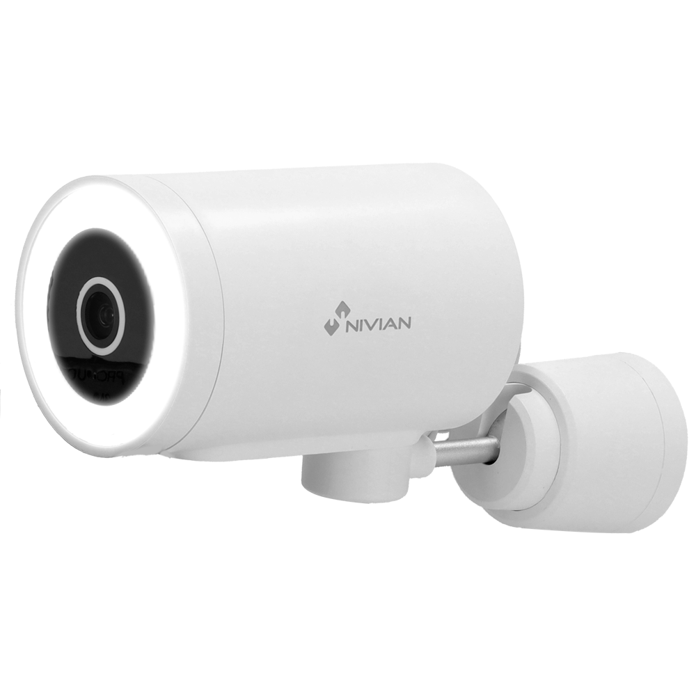 (NVS-IPC-0H3-L) Caméra intelligente Nivian 2.5K 4MP - Wi-Fi 2.4 GHz | Extérieur IP65 - Mov. horizontal | IR 10 m | Pleine couleur - Détection de personnes | Autotracking  - Enregistrement sur carte microSD ou sur le cloud - Compatible TUYA Smart / Google / Alexa