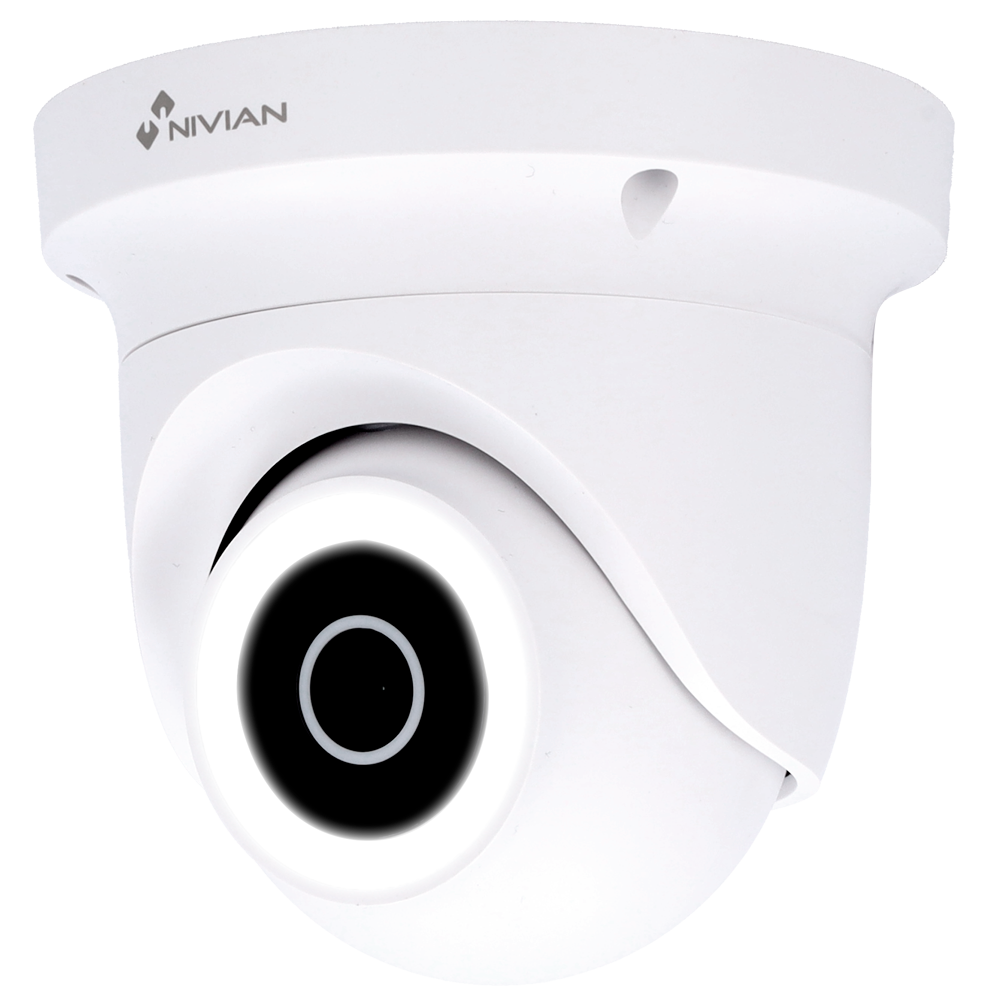 (NVS-IPC-0H4D-L) Caméra dôme gamme Smart Nivian 2K 3MP - Wi-Fi 2.4 GHz | Extérieur IP65 - Mov. horizontal | IR 10 m | Pleine couleur - Détection de personnes | Autotracking  - Enregistrement sur carte microSD ou sur le cloud - Compatible TUYA Smart / Google / Alexa