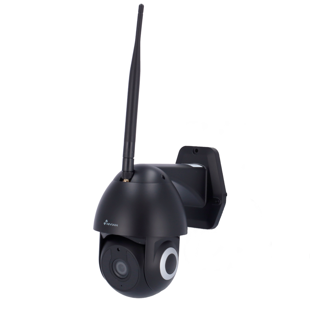 (NVS-IPC-0S2B) Nivian Smart Caméra 2.5K - Wifi  2.4  GHz - Convient pour une utilisation en extérieur | IR jusqu'à 10 m - Contrôle Pan Tilt motorisé / Autotracking - Enregistrement sur carte microSD ou sur le cloud - Compatible TUYA Smart / Google / Alexa