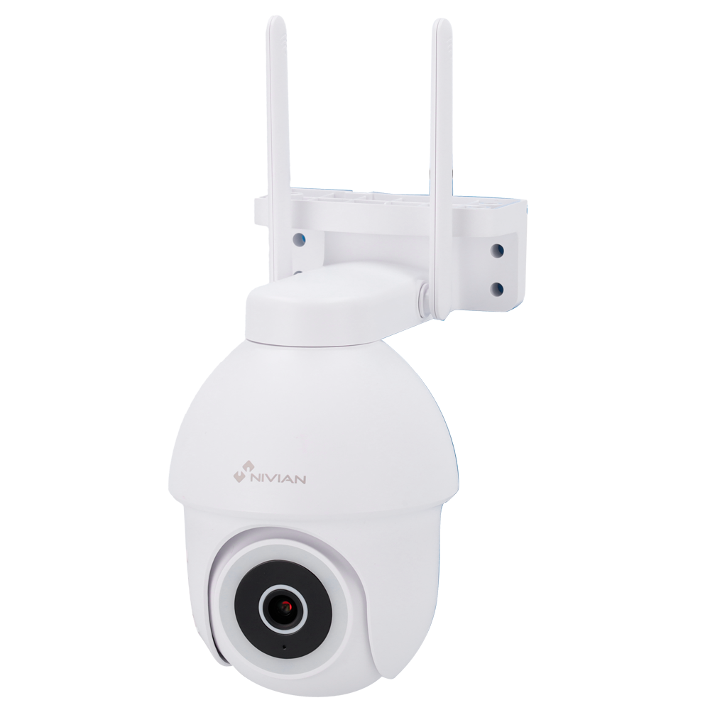 (NVS-IPC-0S3-COLOR) Nivian Smart Cámara 2.5K 4MP -  Black Light Full Color | Pan &amp; Till | IR 10 m - WiFi6 2.4 GHz | Exterior IP65 - Detección de personas - Grabación en tarjeta MicroSD o Cloud - Compatible TUYA Smart / Google / Alexa