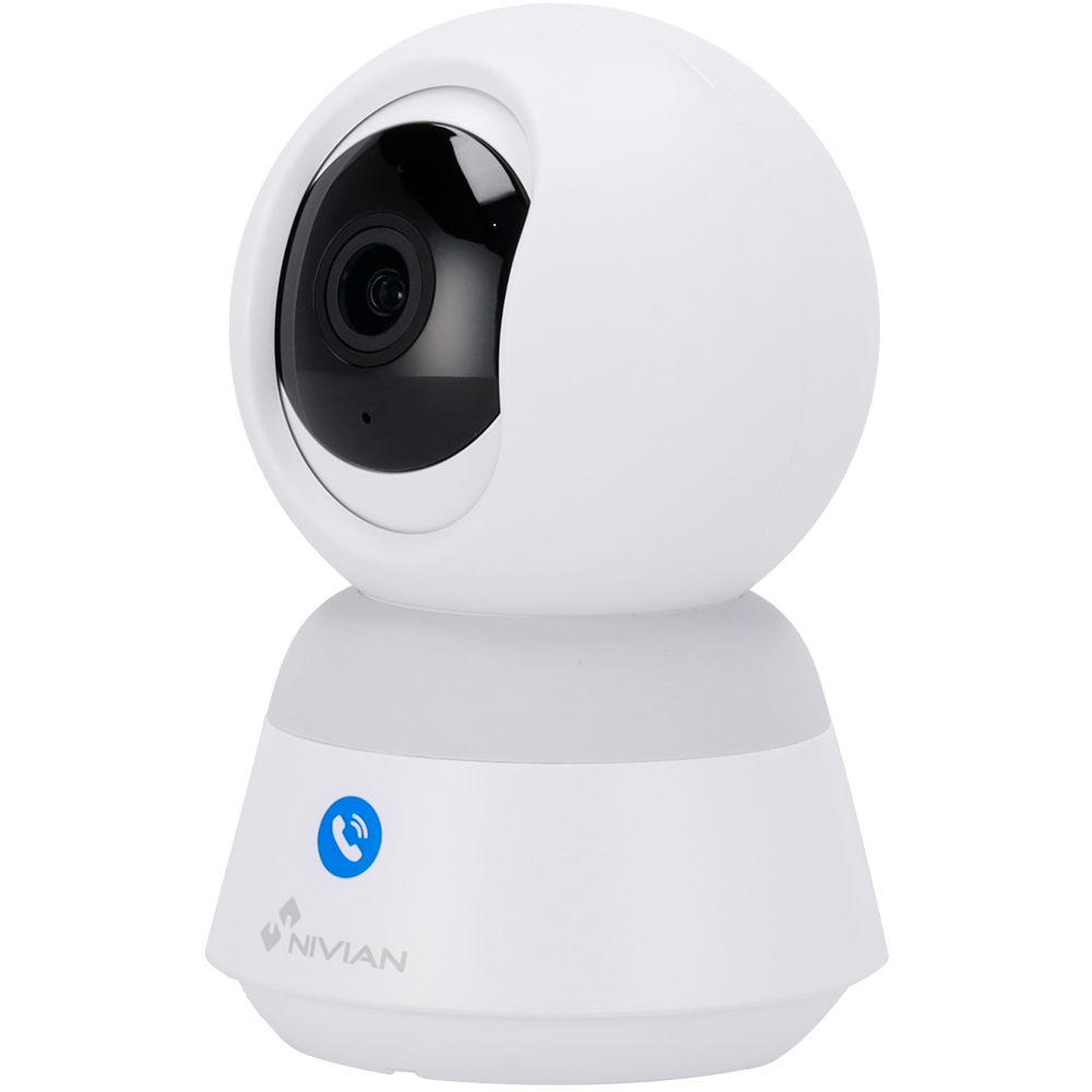 (NVS-IPC-IS6-CALL) Caméra intelligente Nivian 2.5K 4MP - Bouton d'appel | Mode de confidentialité physique - Wi-Fi 2.4 GHz | IR 10 m - Détection de personnes | Autotracking - Enregistrement sur carte microSD ou sur le cloud - Compatible TUYA Smart / Google / Alexa