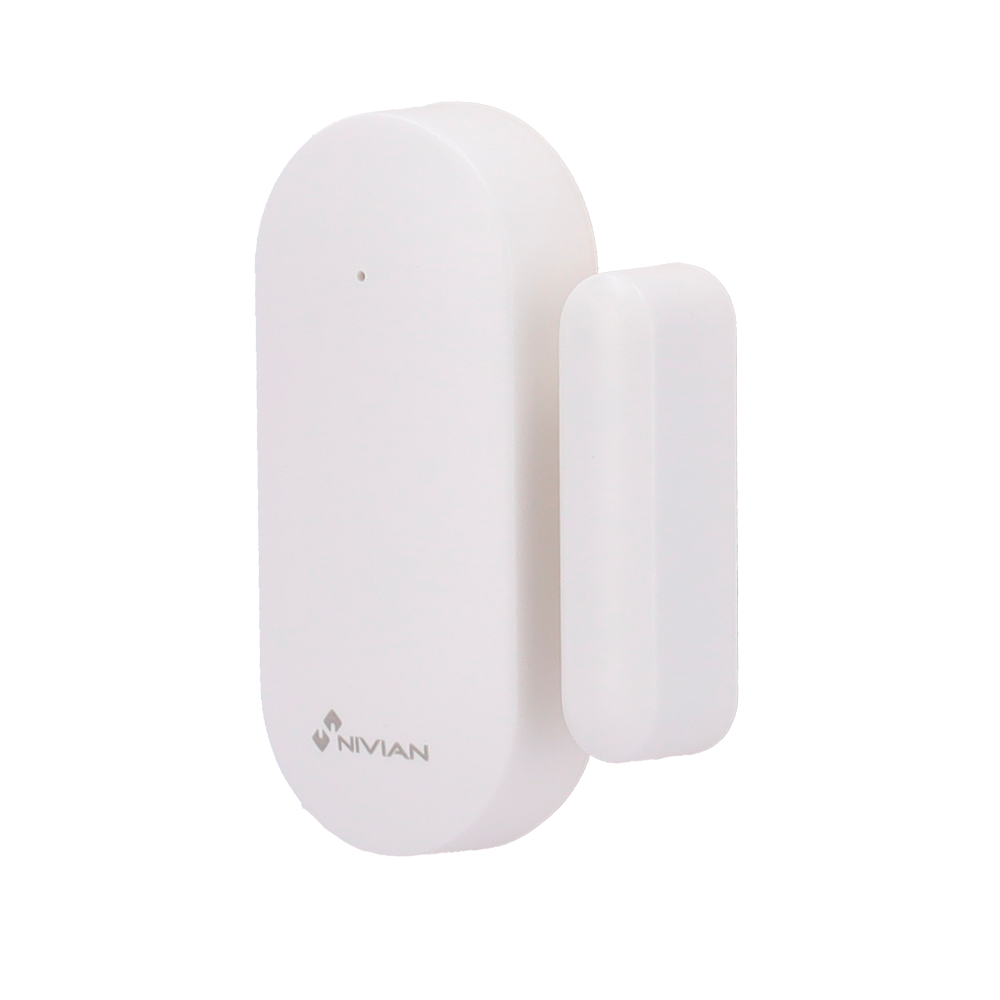 (NVS-MAG-SENSOR) Nivian Smart - Contact magnétique pour portes et fenêtres - Installation avec un adhésif double face - Indicateur LED - Sans fil 433MHz - Compatible avec la centrale d'alarme Nivian Smart