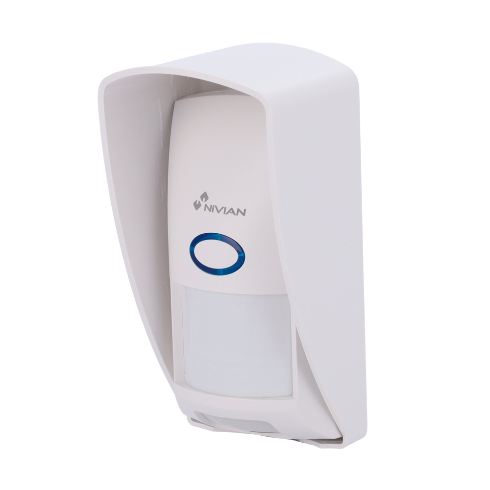 (NVS-OUTDOORPIR) Nivian Smart - Détecteur volumétrique extérieur - Plage de détection 6~9m/110º -                                  - Indicateur LED - Sans fil 433MHz - Compatible avec la centrale d'alarme Nivian Smart