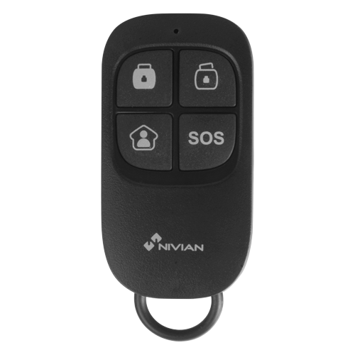 (NVS-RC2) Nivian Smart - Télécommande - Armé, désarmé, armé partiel et panique - Indicateur LED - Sans fil 433MHz - Compatible avec la centrale d'alarme Nivian Smart