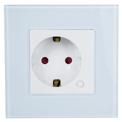 (NVS-WALLSOCKETF-W) Prise encastrée intelligente - WiFi 2.4 GHz IEEE802.11 b/g/n - Charge maximum 10A - Protection contre des surtensions - Compatible avec TUYA Smart - Compatible avec Alexa et Google Assistant