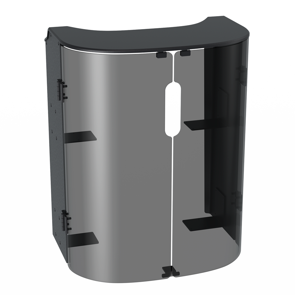 (PUDU-KBP-COVERBOX) Compatible avec le PUDU-KETTYBOT-PRO - Boîtier recouvrant les plateaux - Portes à verrouillage magnétique - Plateaux intérieurs - Accessoire