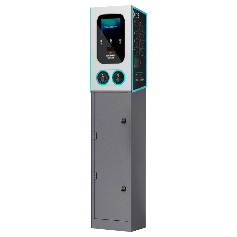 (RD-GEMINI-POLE) Poste para cargador de coche eléctrico - Compatible con GEMINI - Protecciones incluidas - Soporte para manguera de carga - Puerta con llave para mantenimiento - Tornillería y base incluida
