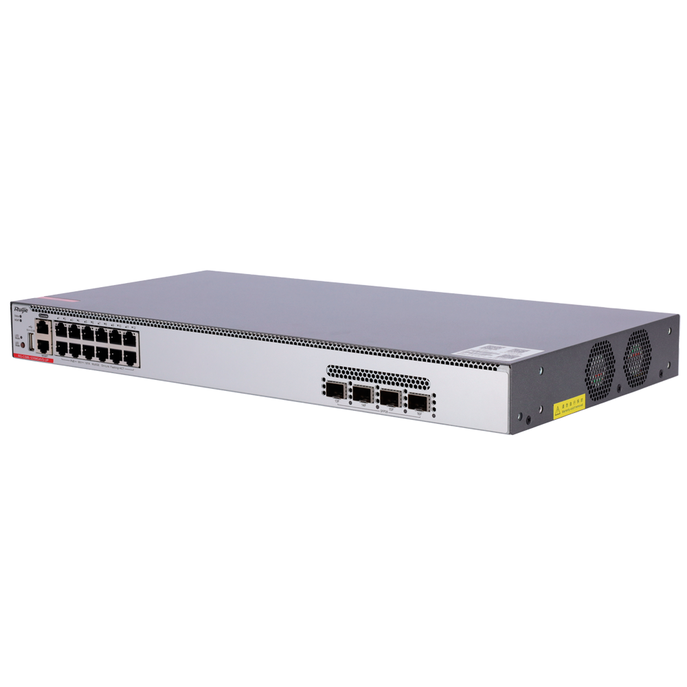 (RG-CS86-12XMG4VS-UP) Ruijie Switch Cloud Manageable L3 - 12 Multigigabit 10G + 4 SFP28 - 12 x 100/1000/2.5G/5G /10G + 4 x 10/25Gb - VLAN/Port Isolation/STP/RSTP/ACL/QoS/RIP/BGP4 - LACP/DHCP Snoop/IGMP Snoop/RIP/OSPFv2/OSPFv3 - Enrackable
