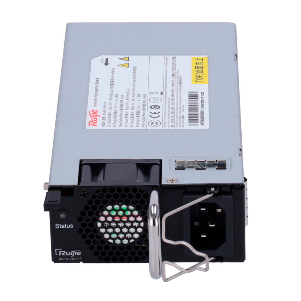 (RG-PA1000I-P-F) Ruijie - Alimentation switch - Compatible avec la série RG-S5310-E PoE - Compatible avec la série RG-S5760-X PoE - Compatible avec la série RG-CS83/CS85/CS86 PoE - CA / Puissance totale 1000W / Puissance PoE 740W