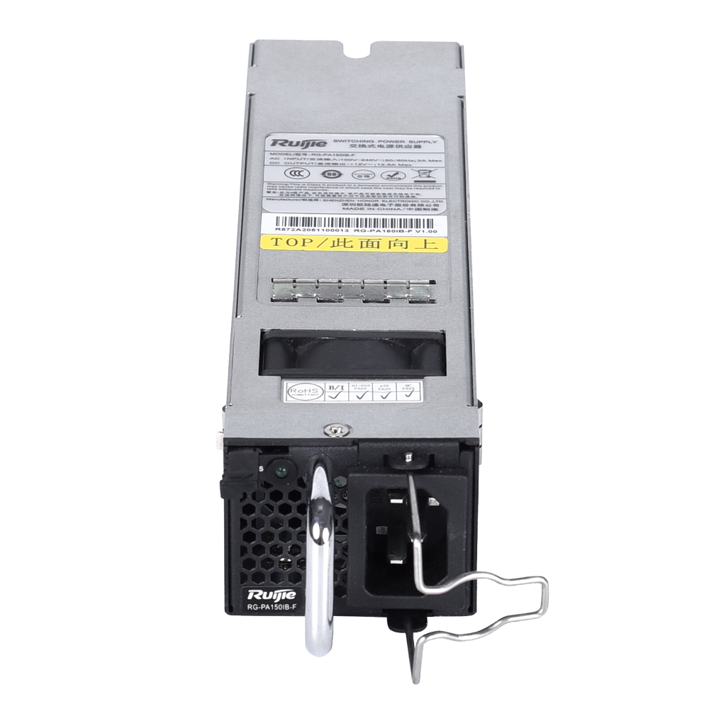 (RG-PA150IB-F) Ruijie - Alimentation switch - Compatible avec la série RG-CS85 - Compatible avec la série RG-S5300-E - Compatible avec la série RG-S5760-X - Entrée / Alimentation AC 150W