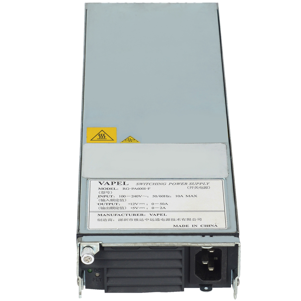 (RG-PA600I-P-F) Ruijie - Alimentation switch - Compatible avec la série RG-S5310-E PoE - Compatible avec la série RG-S5760-X PoE - Compatible avec la série RG-CS83/CS85/CS86 PoE - CA / Puissance totale 600W / Puissance PoE 370W