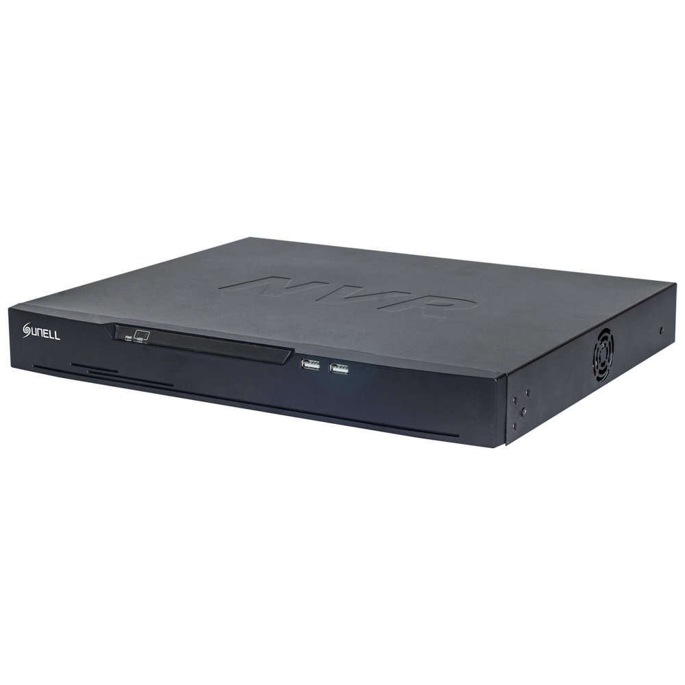 (SN-NVR3816E2-P16-J) Sunell SN-NVR3816E2-P16-J - Gamme ECO - NVR 1CH IP | Switch 16CH PoE 128W max - Résolution maximale 12Mpx@1ch | Alarmes | Audio - Bande passante 160/160Mbps (120/120Mbps avec IA) - Prend en charge 2 disques durs (non inclus)