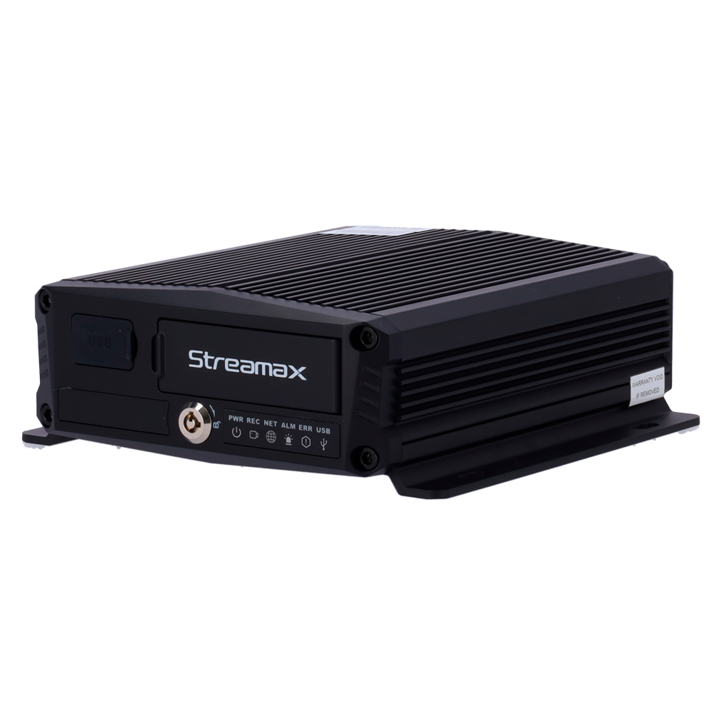 (ST-M1N-H0402-GPS4GW-V2) Streamax - Enregistreur NVR embarqué - 4 CH AHD et 1 CH IP / Compression H.265/H.264 - Résolution maximale 1080p - Communication 4G , GPS , Wi-Fi , Alarmes - Prend en charge 1HDD 2.5"