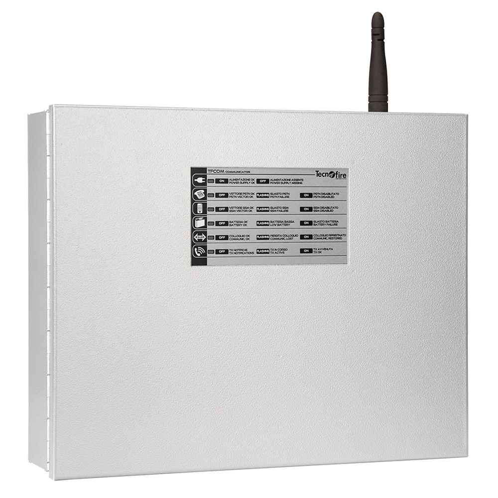 (TF-TFCOM) TECNOFIRE - Comunicador telefónico RTC integrado - Módulo opcional GSM-GPRS - Certificado EN54-21