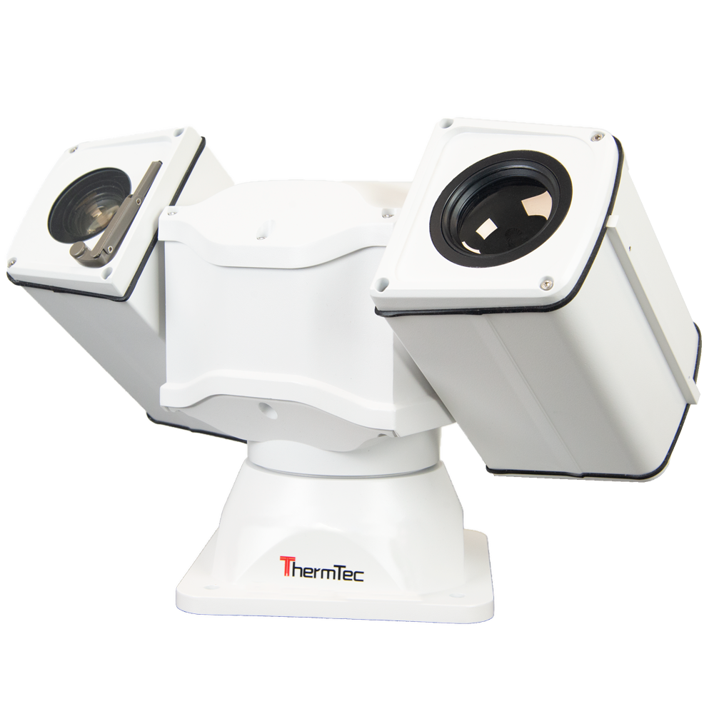 (THERMTEC-Y650) ThermTec caméra thermique IP PTZ Dual - capteur thermique 640x512VOx - objectif 50mm - capteur visible 4MPx - objectif 6,5 - 240mm - Sensibilité thermique ≤50mK - Précision thermique ± 8ºC - Détection d'intrusion et de température