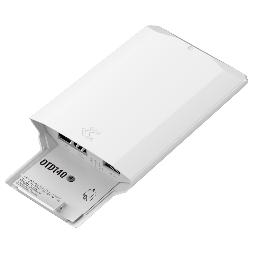 (TK-OTD144) Router 4G Industriel Extérieur Teltonika - 4G (LTE) Cat 4 à 150Mbps (Dual Sim ) - 2 ports Ethernet RJ45 Fast Ethernet - 802.11b/g/n Wi-Fi 4  - PoE alimenté par 802.3af (42.5 - 57.0 VDC) - Degré de protection IP55