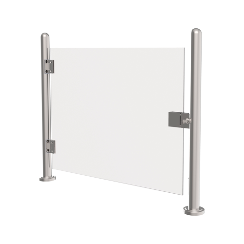 (TS-GLASSDOOR-120) Clôture avec porte manuelle - Serrure à clé (porte manuelle) - Compatible avec les tourniquets - Porte en acrylique incluse - En acier inoxydable SUS304 - Dimensions totales: 1000 (H) x 1200 (L) mm
