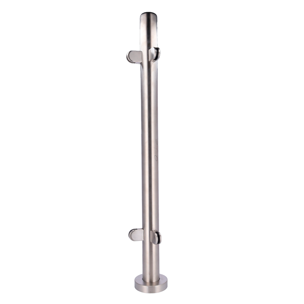 (TS-HANDRAIL-MIDDLE90) Poteau pour cloison - Position intermédiaire | Ancrage à 90º - Pour vitre de barrage - Compatible avec les tourniquets - Dimensions: 63 (L) x 1000 (H) x 63 (Pr) mm - Fabriqué en acier inoxidable