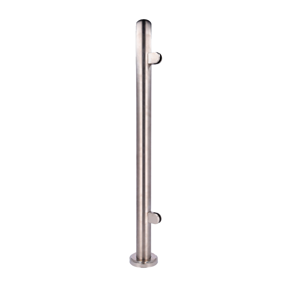 (TS-HANDRAIL-SINGLE) Poteau pour cloison - Position latérale - Pour vitre de barrage - Compatible avec les tourniquets - Dimensions 63 (L) x 1000 (H) x 63 (P) mm - Fabriqué en acier inoxidable