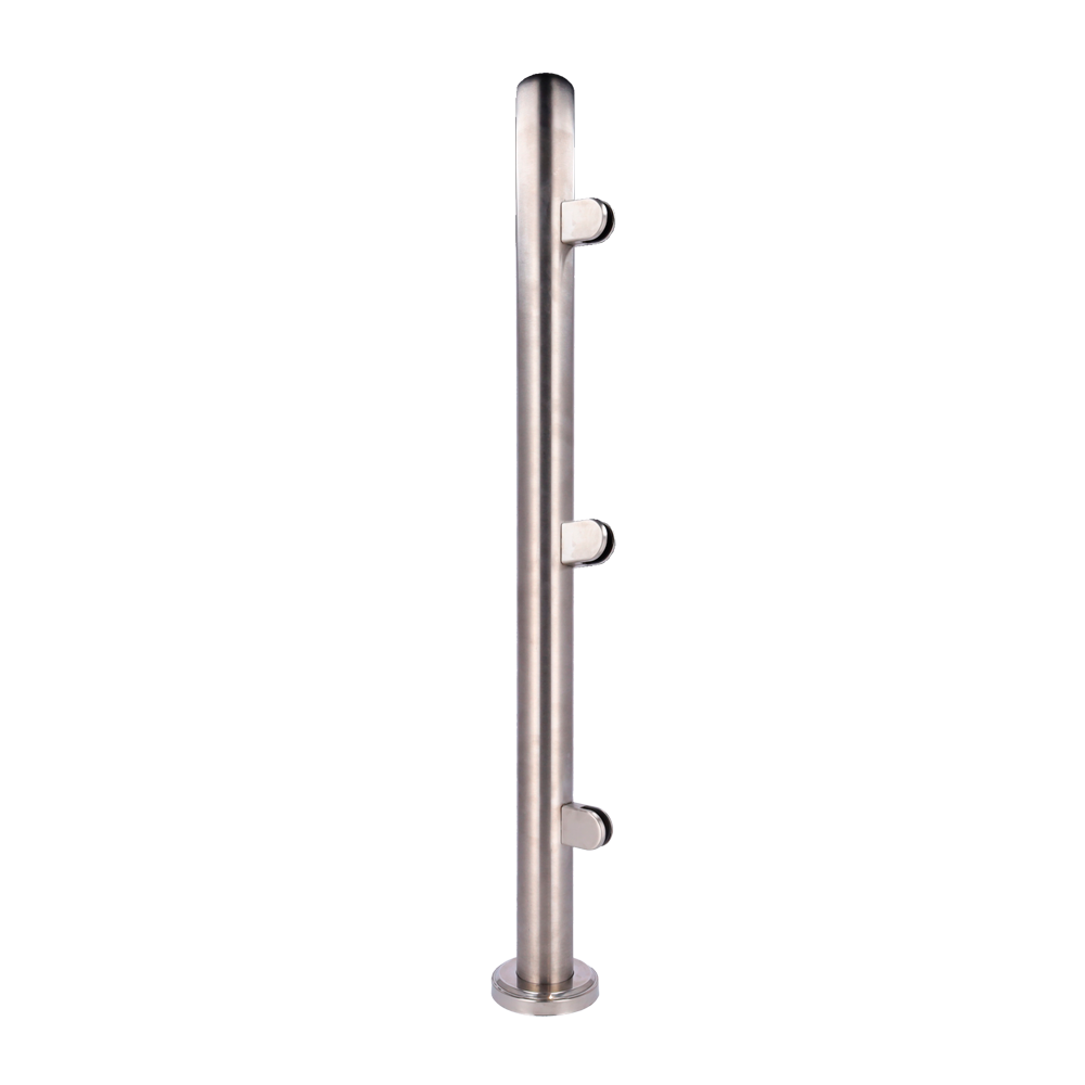 (TS-HANDRAIL-SINGLE-HIGH) Poste para cerramiento altura completa - Posición lateral - Para cristales de cerramiento - Compatible con tornos - Dimensiones 63 (An) x 1500 (Al) x 63 (Fo) mm - Fabricado en acero inoxidable