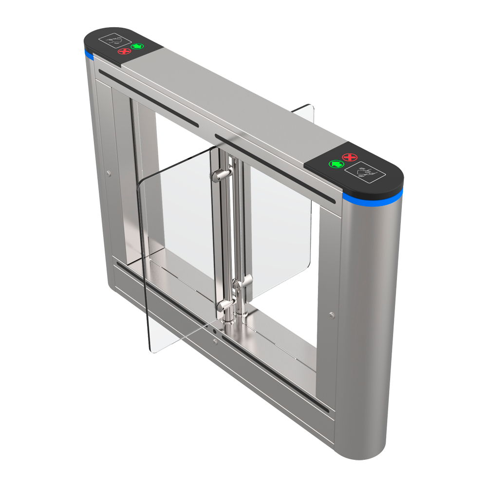 (TS-SG801-M-900) Tourniquet d'accès bidirectionnel double - Portillon avec barrière acrylique pliante - Horaires, alarmes et modes d'ouverture - Largeur de passage 900 mm | 3.000.000 cycles - En acier inoxydable SUS304 - Ajoute des couloirs d'accès à TS-SG801-900
