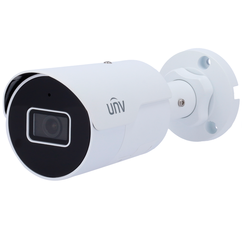 (UV-IPC2124LE-ADF28KM-H) Caméra Bullet IP Uniview - Gamme Easy - 4 MP | Objectif 2.8 mm | microSD 512 Go - IR 50 m | WDR 120 dB -  - PoE | UMD | IP67  - Microphone : Bouton de réinitialisation