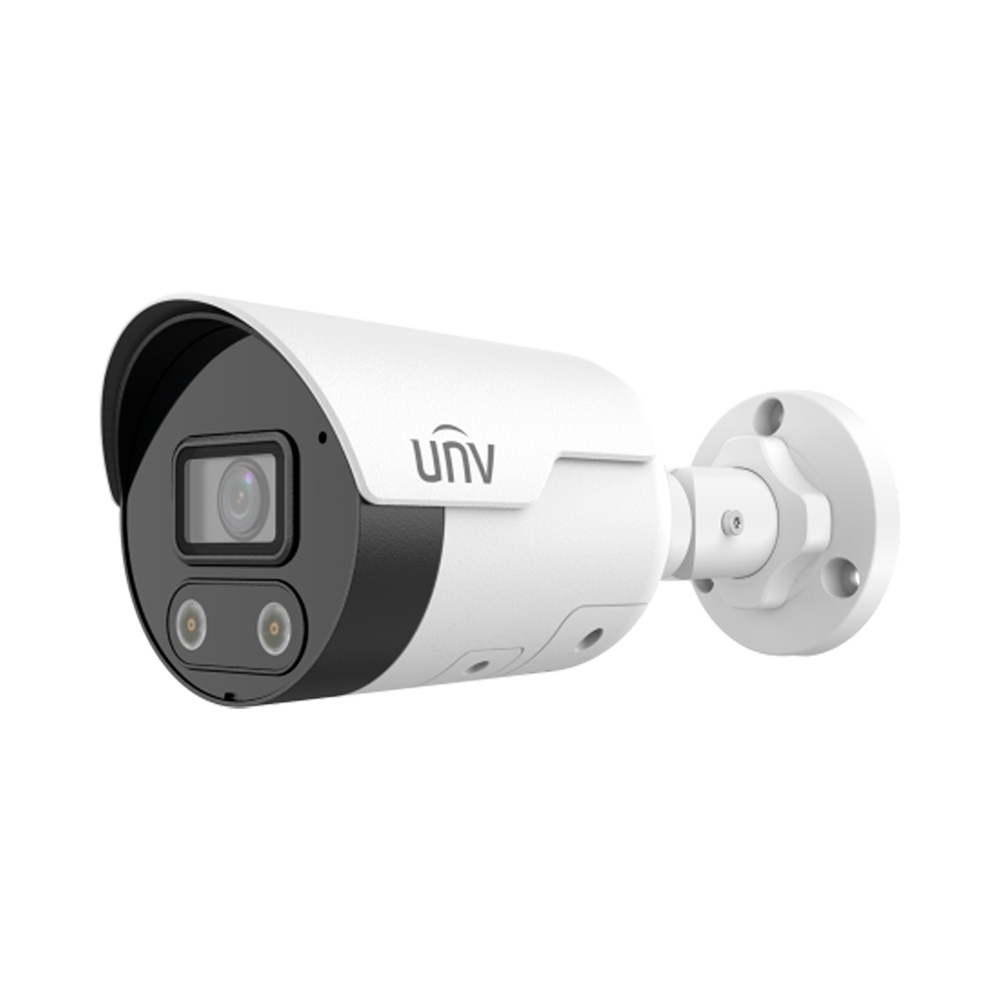 (UV-IPC2128SB-ADF28KMC-I1) Cámara Bullet IP Uniview - Gama Prime - 8 MP | Lente 2.8 mm | microSD 256 GB - IR 40 m | Luz blanca 40 m | WDR 130 dB - Wise-ISP | Dual Light | Conteo - PoE | UMD | SIP | IP67 - Botón de reset | Micrófono | Altavoz