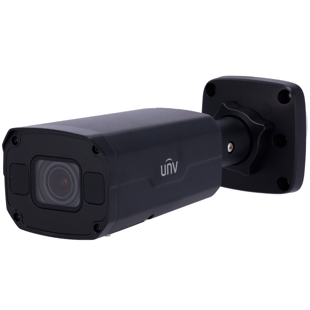 (UV-IPC2324SB-DZK-I0-BLACK) Cámara Bullet IP Uniview - Gama Prime - 4 MP | Lente motorizada 2.7~ 13.5 mm  - IR 50 m | WDR 120 dB | microSD 256 GB - Light Hunter | Conteo - PoE | UMD | SIP | IP67 | IK10 - Audio | Alarmas | Color negro