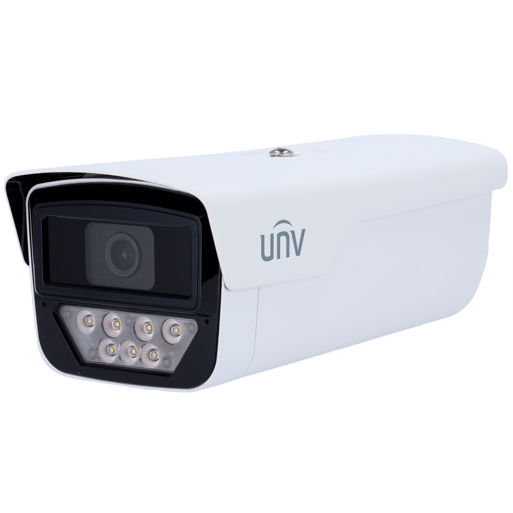 (UV-IPC245LP-ADF40KC-WP) Caméra Bullet IP Uniview - Gamme Easy - 5 MP | Objectif 4 mm | microSD 512 Go - Lumière blanche 50 m | WDR 120 dB  - Color Hunter avec la technologie WISE-ISP - PoE | SIP Lite | UMD | IP67  - Microphone | Alarme | Audio | Réinitialisation