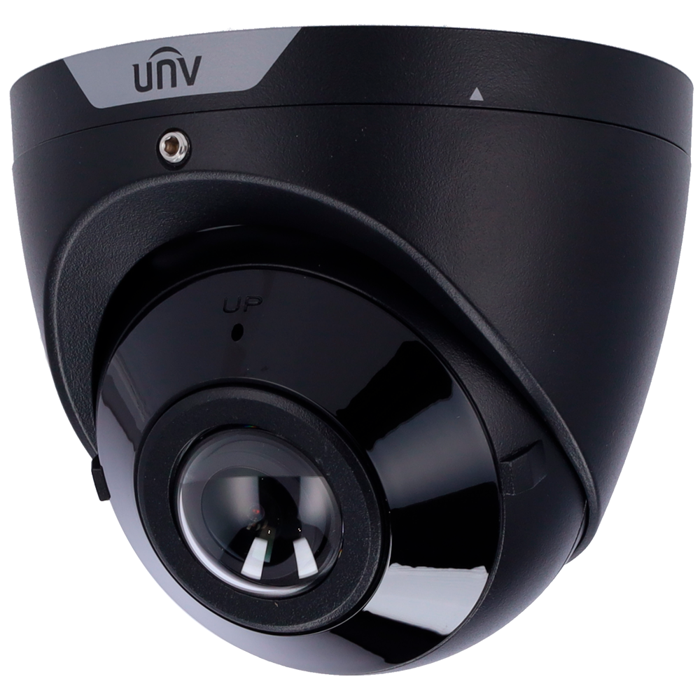 (UV-IPC3605SB-ADF16KM-I0-BLACK) Caméra IP Turret Gamme Prime - Résolution 5 Mpx (2880x1620) [%VAR%] - Objectif 1.68 mm | Grand Angle 180º - Portée LED IR 20 m | Microphone intégré - Étanche IP67 | Anti-vandalisme IK10 - UMD | SIP | PoE IEEE802.3af | Noir