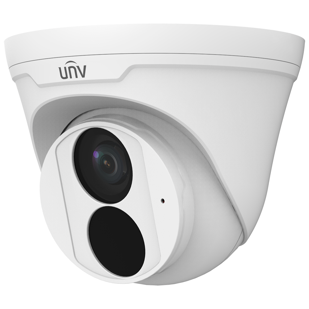 (UV-IPC3614LE-ADF40K-H) Caméra IP Turret Uniview - Gamme Easy - 4 MP | Objectif 4 mm | microSD 256 Go - IR 30 m | WDR 120 dB -  - PoE | IP67 - Microphone : Bouton de réinitialisation