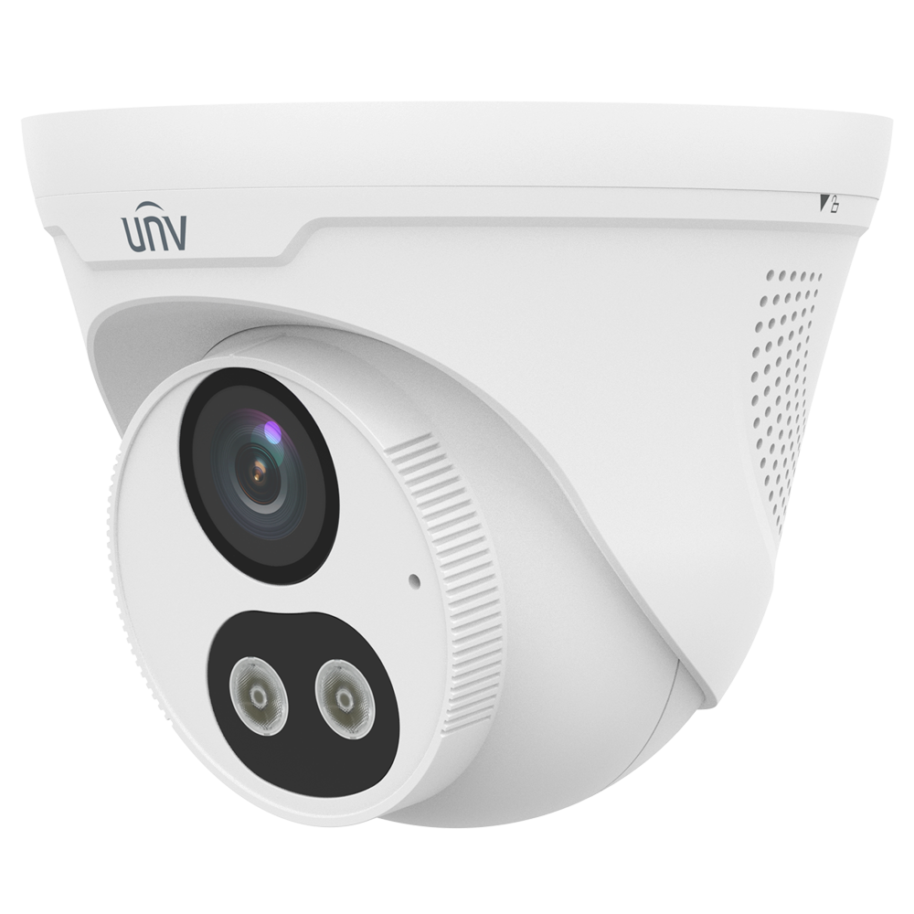 (UV-IPC3614LE-ADF40KC-DL) Cámara Turret IP Uniview - Gama Easy - 4 MP | Lente 4 mm | microSD 256 GB - Luz blanca 30 m | IR 30 m | WDR 120 dB - Luz dual - PoE | IP67 - Micrófono | Botón de reset