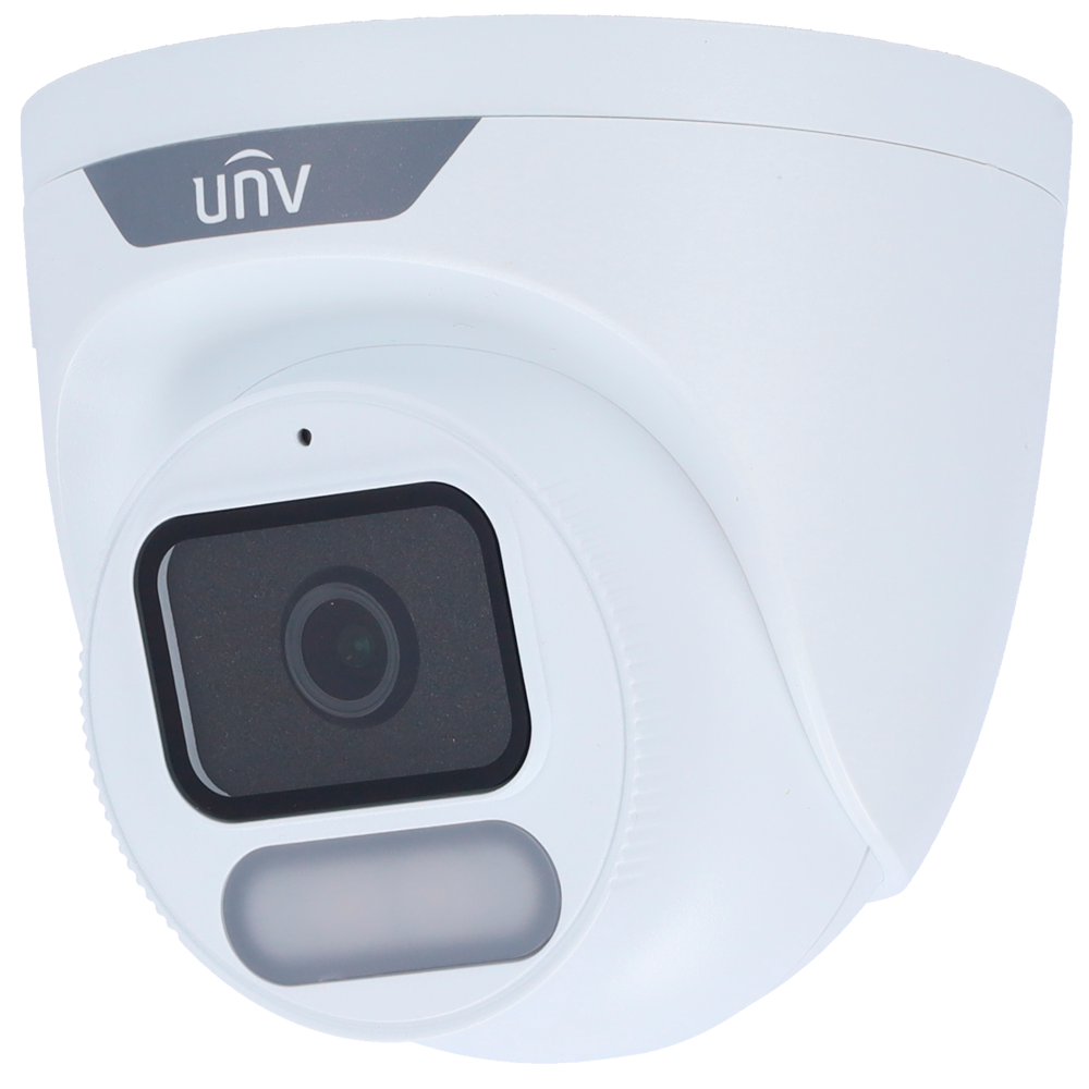 (UV-IPC3622LE-ADF28K-WP) Caméra IP Turret Uniview - Easy - 2 MP | Objectif 2.8 mm | microSD 512 Go - Lumière blanche 30 m | WDR 120 dB  - Color Hunter avec la technologie WISE-ISP - PoE | UMD | SIP Lite | IP67 - Bouton de réinitialisation : Microphone intégré