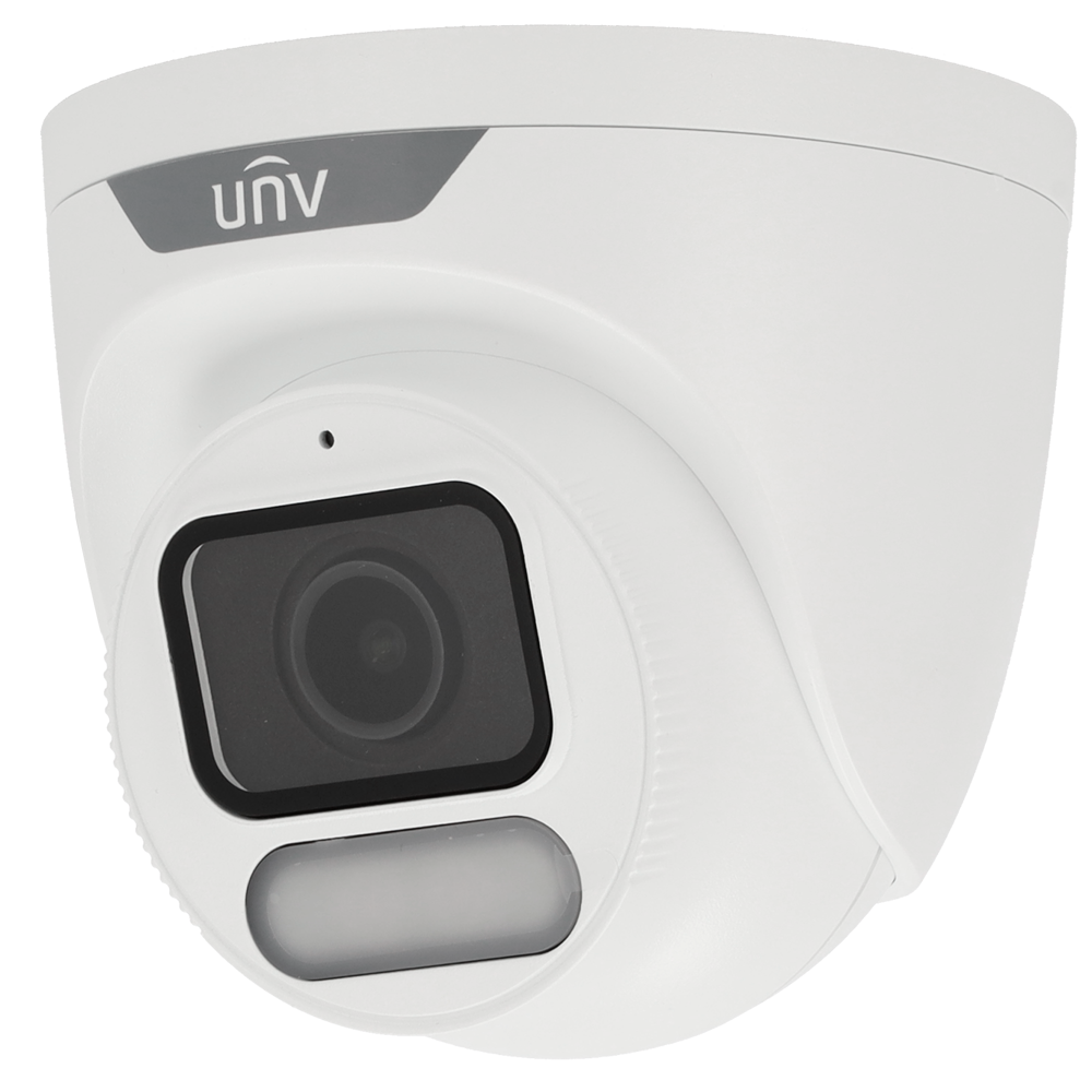 (UV-IPC3624LE-ADF28K-WP) Caméra IP Turret Uniview - Gamme Easy - 4 MP | Objectif 2.8 mm | microSD 512 Go - Lumière blanche 30 m | WDR 120 dB - Color Hunter avec la technologie WISE-ISP - PoE | UMD | SIP Lite | IP67 - Bouton de réinitialisation : Microphone intégré