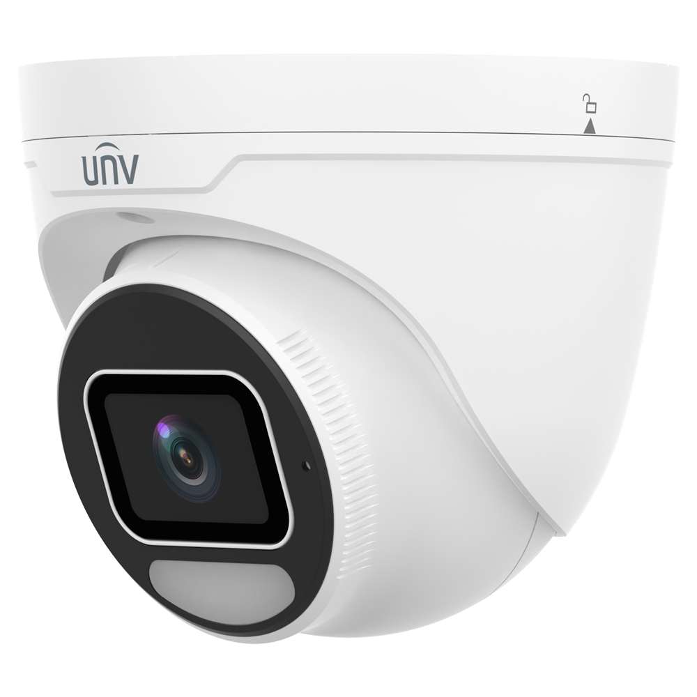 (UV-IPC3638SE-ADF28K-WP-I1) Caméra IP Turret Uniview - Gamme Prime - 8 MP | Objectif 2.8 mm | microSD 512 Go - Lumière blanche 40 m | WDR 130 dB - OwlView | SIP | UMD | Analyse statistique - PoE | IP67 | Surtensions 4000 V | IK10 - Alarme | Audio | Microphone